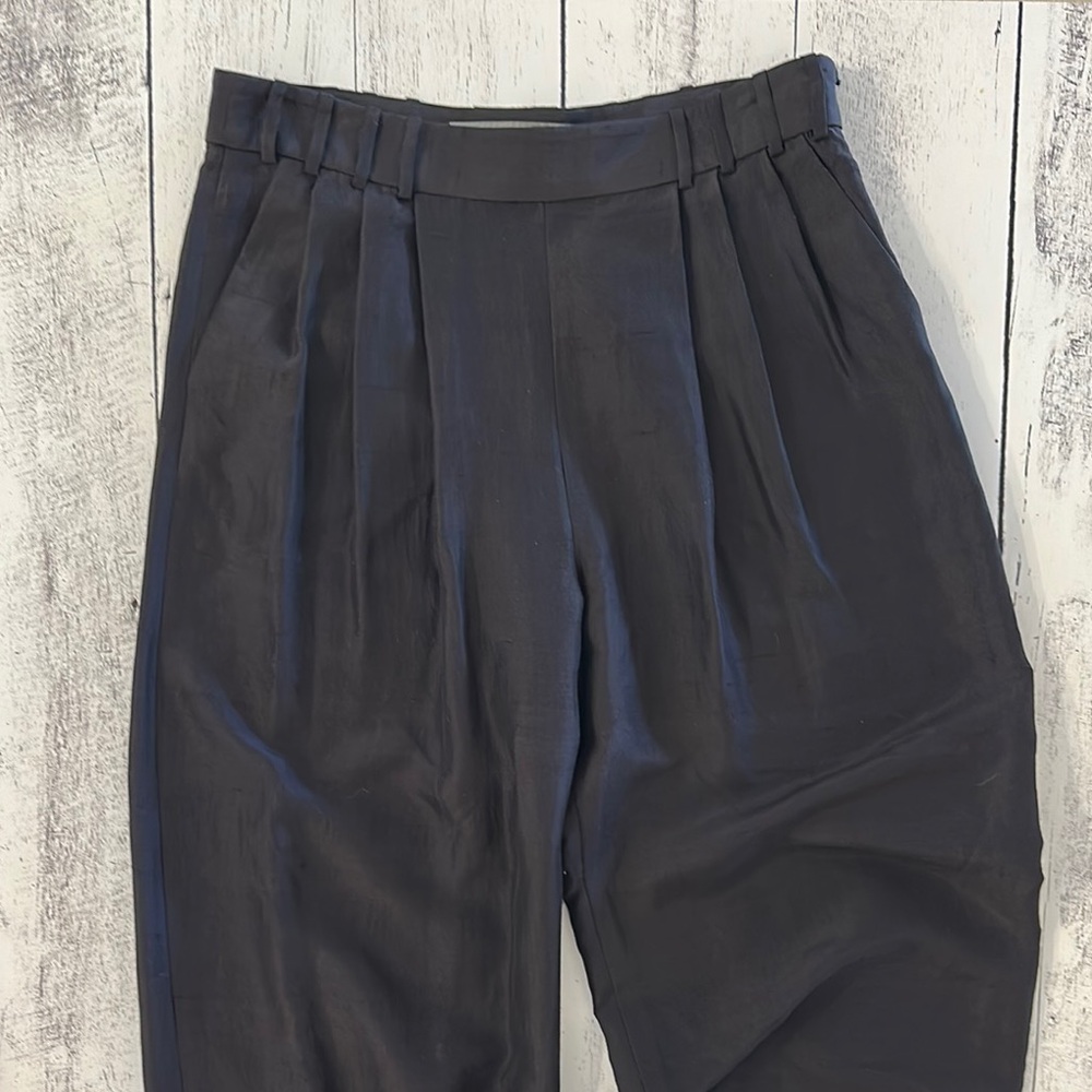 Proenza Schouler 100% Silk Black Pleated Pants